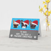 Coole französische Bulldog-Weihnachtslieder Karte (Gelbe Blume)