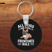 Coole französische Bulldogge Kunst für Männer Frau Schlüsselanhänger (Vorderseite)