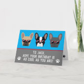 Coole französische Bulldogs Geburtstag Karte (Vorderseite)