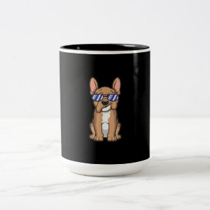 coole französische Bulldogsonne - niedliches Gesch Zweifarbige Tasse