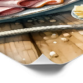 Coole Fresken Brot Sandwich Fleisch Poster (Ecke)