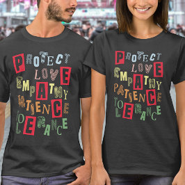 Coole Friedenserhaltung Scrapbook Collage Typograf T-Shirt