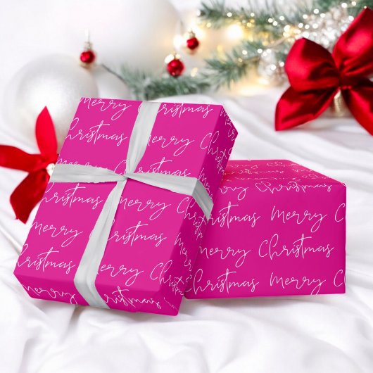 Coole Frohe Weihnachtsschrift Schriftart rosa Must Geschenkpapier
