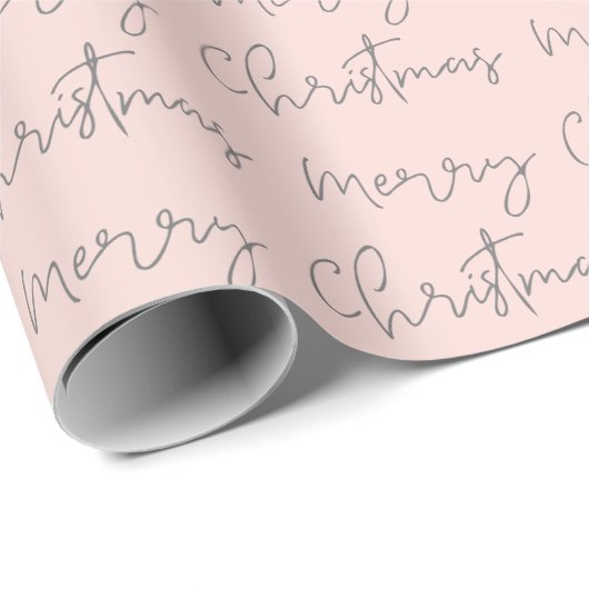 Coole Frohe Weihnachtsschrift Schriftart rosa Must Geschenkpapier (Rolleneckpunkt)