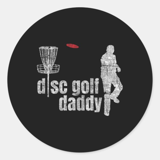 Coole Frolf Disc Golf Daddy Shirt Runder Aufkleber (Vorderseite)