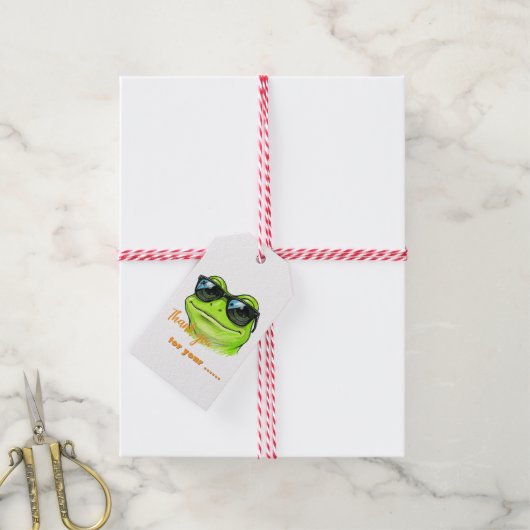 Coole Frosch-Sonnenbrille Geschenkanhänger (Mit Garn)