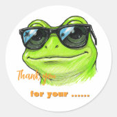 Coole Frosch-Sonnenbrille Runder Aufkleber (Vorderseite)