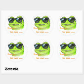 Coole Frosch-Sonnenbrille Runder Aufkleber (Blatt)