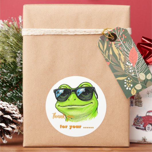 Coole Frosch-Sonnenbrille Runder Aufkleber (Feiertag)
