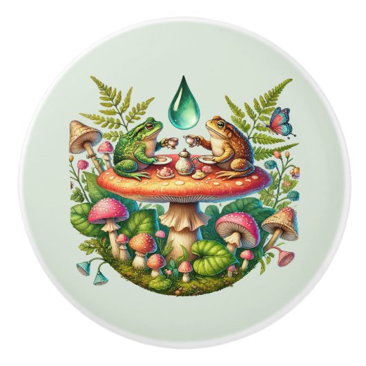 Coole Froschtiere Keramikknauf (Vorderseite)