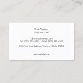 Coole Führungskraft Koch Knife Logo Schwarze Grani Visitenkarte (Rückseite)