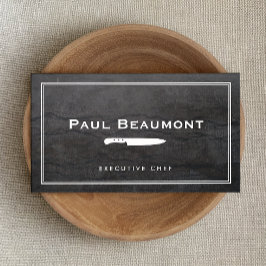 Coole Führungskraft Koch Knife Logo Schwarze Grani Visitenkarte