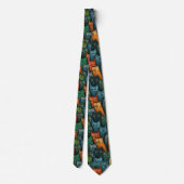Coole Fun Cat Seamles Muster Neck Tie Krawatte (Rückseite)