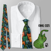 Coole Fun Cat Seamles Muster Neck Tie Krawatte
