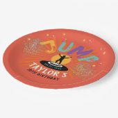 Coole Fun farbenfrohe Trampolin Jump Bounce Advent Pappteller (Schrägansicht)