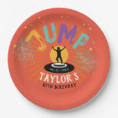 Coole Fun farbenfrohe Trampolin Jump Bounce Advent Pappteller (Vorderseite)