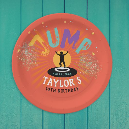 Coole Fun farbenfrohe Trampolin Jump Bounce Advent Pappteller