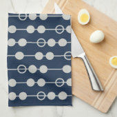 Coole Fun Navy Blue und White Beads auf einem Stri Geschirrtuch (Viertel Falte)