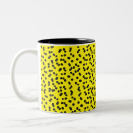 Coole Fun Yellow Polka Dots Dalmatiner Muster Zweifarbige Tasse