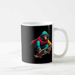 Coole funkige Makaken-Skateboarding-Illustrationsk Kaffeetasse