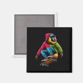 Coole funkige Mandrill-Skateboarding-Illustrations Magnet (Vorderseite/Rückseite)