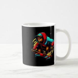 Coole funky Brüllaffen-Skateboarding-Illustration Kaffeetasse