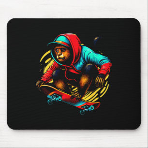 Coole funky Brüllaffen-Skateboarding-Illustration Mousepad
