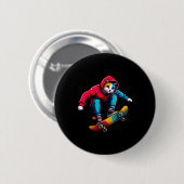 Coole funky Katze Skateboard fahrende Katzenliebha Button (Vorne & Hinten)