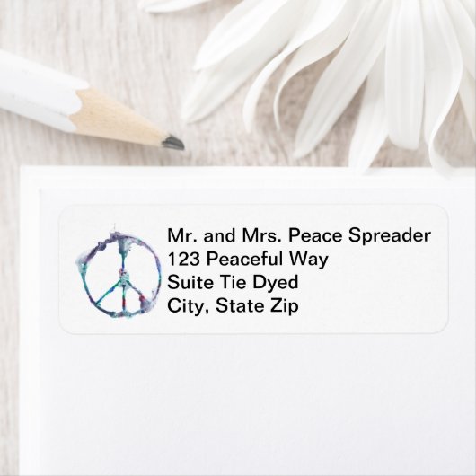 Coole Funky Modern Peace Sign Address Labels (Insitu)