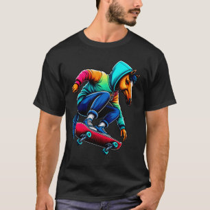 Coole funky Pferd Skateboarding Illustrationskunst T-Shirt