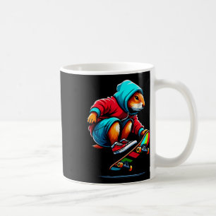 Coole funky Präriehund-Skateboard-Illustration Kaffeetasse