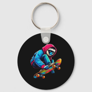 Coole funky Siamang-Affen-Skateboard-Illustration Schlüsselanhänger