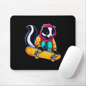 Coole funky Skunk Skateboarding Illustration Kunst Mousepad (Mit Mouse)