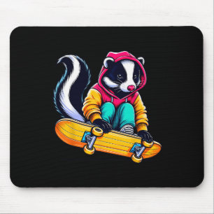 Coole funky Skunk Skateboarding Illustration Kunst Mousepad