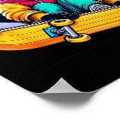 Coole funky Skunk Skateboarding-Illustrationskunst Poster (Ecke)