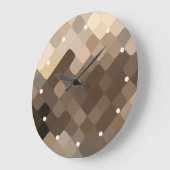 Coole Funky Taupe Beige Brown Mosaik Art Pattern Große Wanduhr (Winkel)