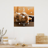 Coole Funny Cat Sleeping and Napping Clock Poster (Küche)