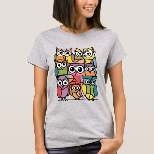 Coole Funny Colorful Owl Birnen Abstrakt T-Shirt