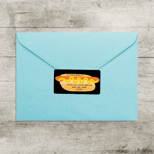 Coole Funny Hot Dog Neuheit Rücksendeadresse Adressaufkleber