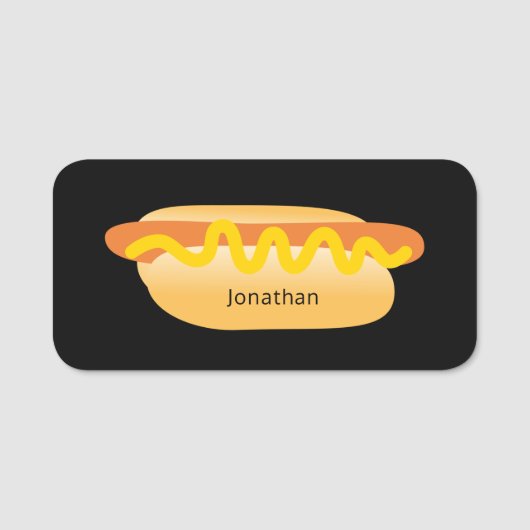 Coole Funny Hot Dog Novelty Custom Namensschild (Vorderseite)