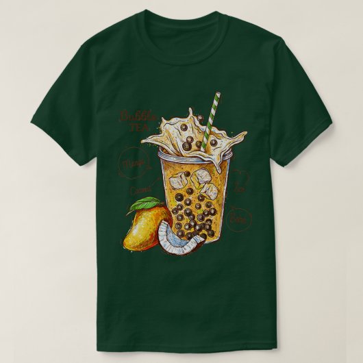 Coole Funny Ice Bubble Tea Mango & Coconut Grafisc T-Shirt (Design vorne)