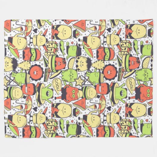 Coole Funny Monsters Fleecedecke (Vorderseite (Horizontal))