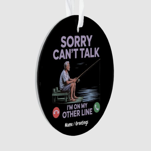 Coole Funny Vater Fishing Perfektes Geschenk Ornament (Vorderseite)