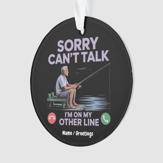 Coole Funny Vater Fishing Perfektes Geschenk Ornament (Vorderseite)