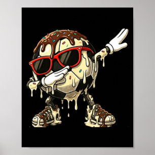 Coole Fußball-Eiscreme-Dab-Tanz-Funny-Melting-Spor Poster