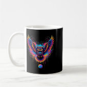 Coole Fußball-Eulen-Art-Farbspritzer-Design  Kaffeetasse (Links)