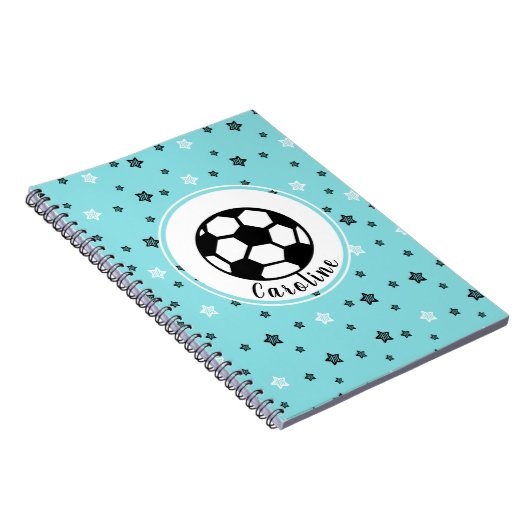 Coole Fußball Girl Pink & Black Sporty Personalisi Notizblock (Rechte Seite)