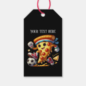 Coole Fußballfans Pizza-Party  Geschenkanhänger (Vorderseite)