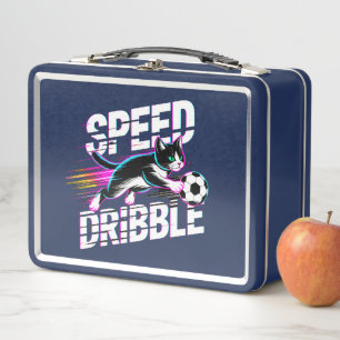 Coole Fußballkatze - Zurück zur Schule für Kinder Metall Brotdose