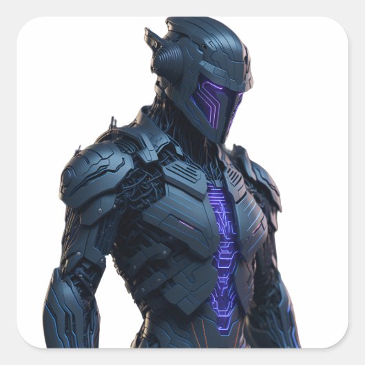 Coole futuristische Roboterkonstruktion von hoher Quadratischer Aufkleber (Vorderseite)